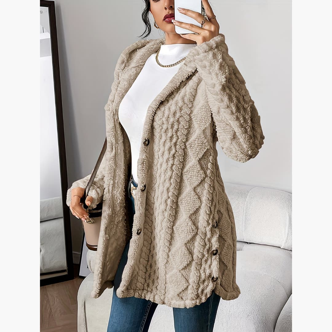 Edith™ | Manteau léger à capuche teddy