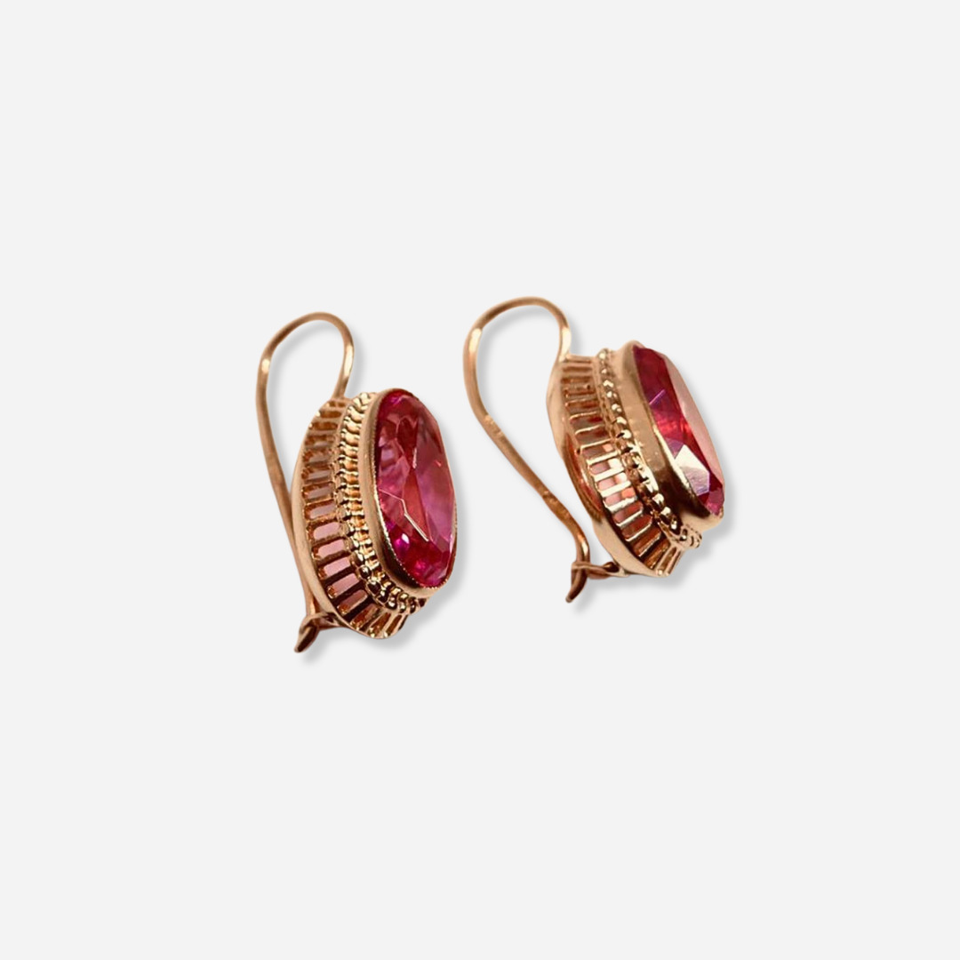 ROSA™ | BOUCLES VINTAGE CRISTAL OR Rose