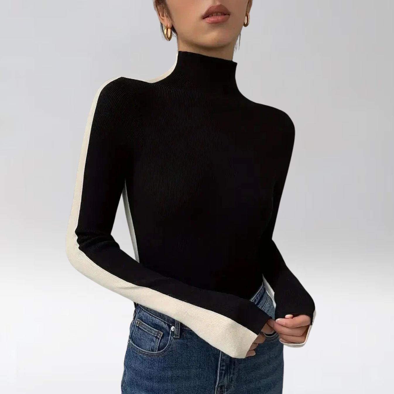 PULL™ | COL ROULÉ BICOLORE