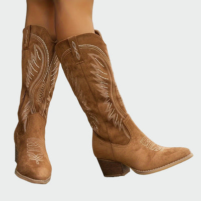 Léana™ | Bottines western brodées
