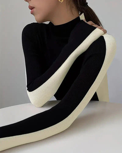 PULL™ | COL ROULÉ BICOLORE