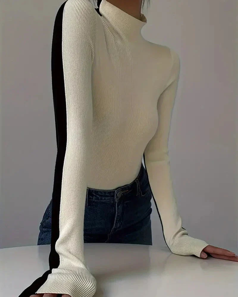 PULL™ | COL ROULÉ BICOLORE