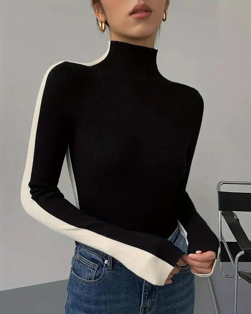 PULL™ | COL ROULÉ BICOLORE