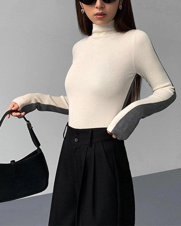 PULL™ | COL ROULÉ BICOLORE