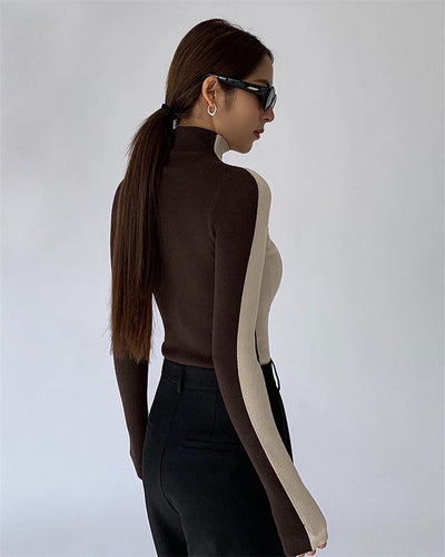 PULL™ | COL ROULÉ BICOLORE