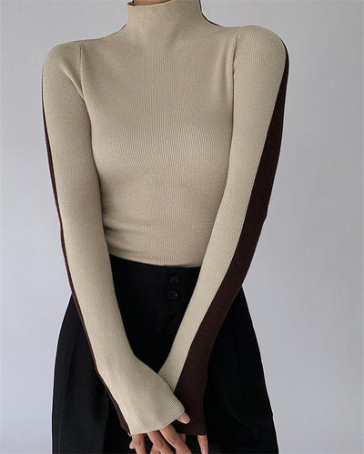 PULL™ | COL ROULÉ BICOLORE