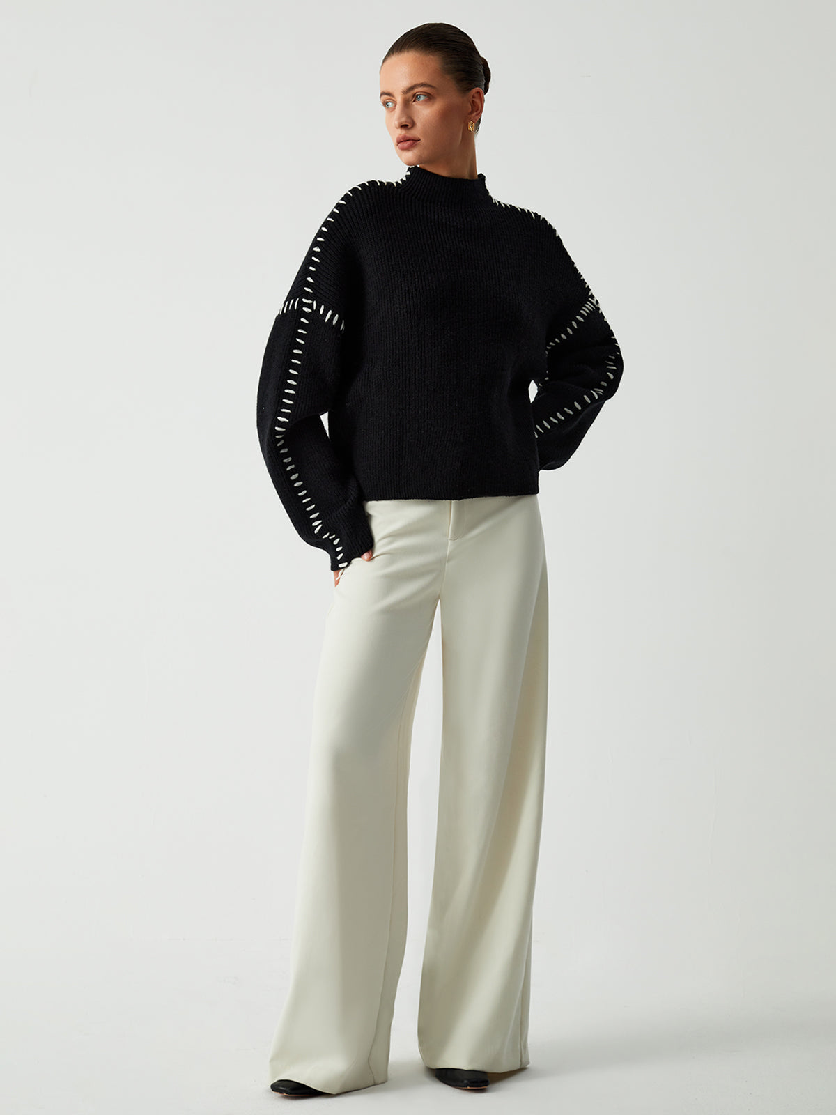 ALMA™ | PULL COL ROULÉ PIQUÉ