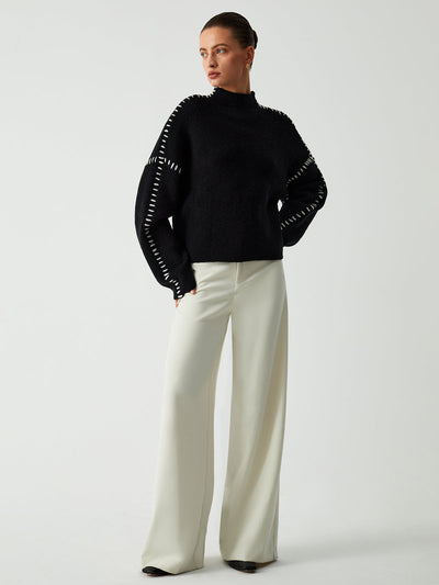 ALMA™ | PULL COL ROULÉ PIQUÉ