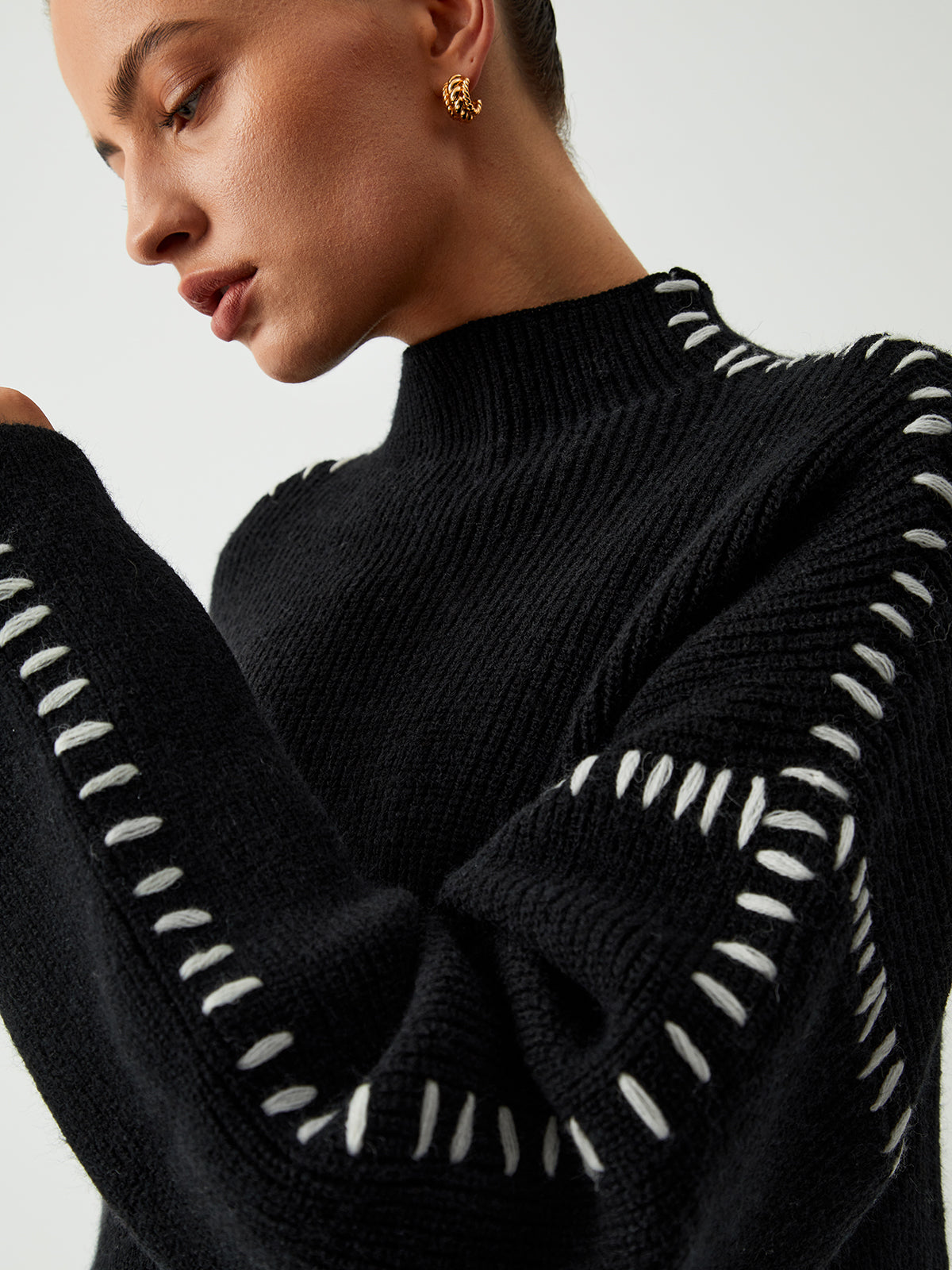 ALMA™ | PULL COL ROULÉ PIQUÉ