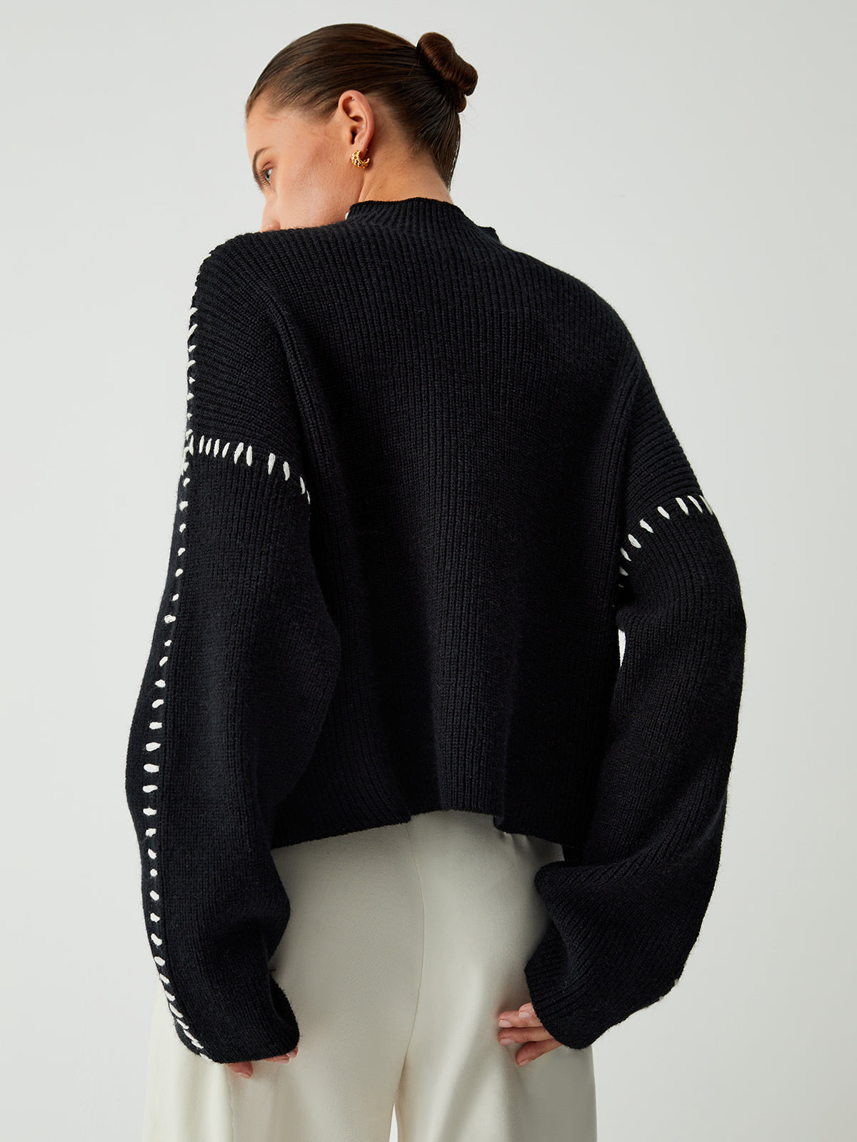 ALMA™ | PULL COL ROULÉ PIQUÉ