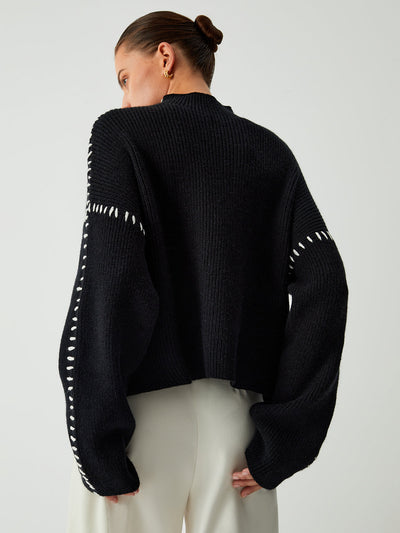 ALMA™ | PULL COL ROULÉ PIQUÉ