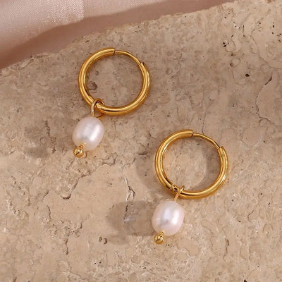 ELISE™ | BOUCLES ANNEAUX PERLE