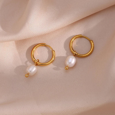 ELISE™ | BOUCLES ANNEAUX PERLE