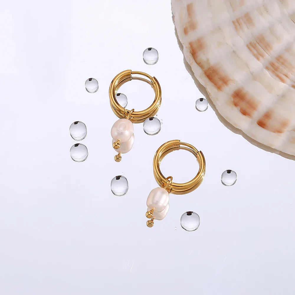 ELISE™ | BOUCLES ANNEAUX PERLE
