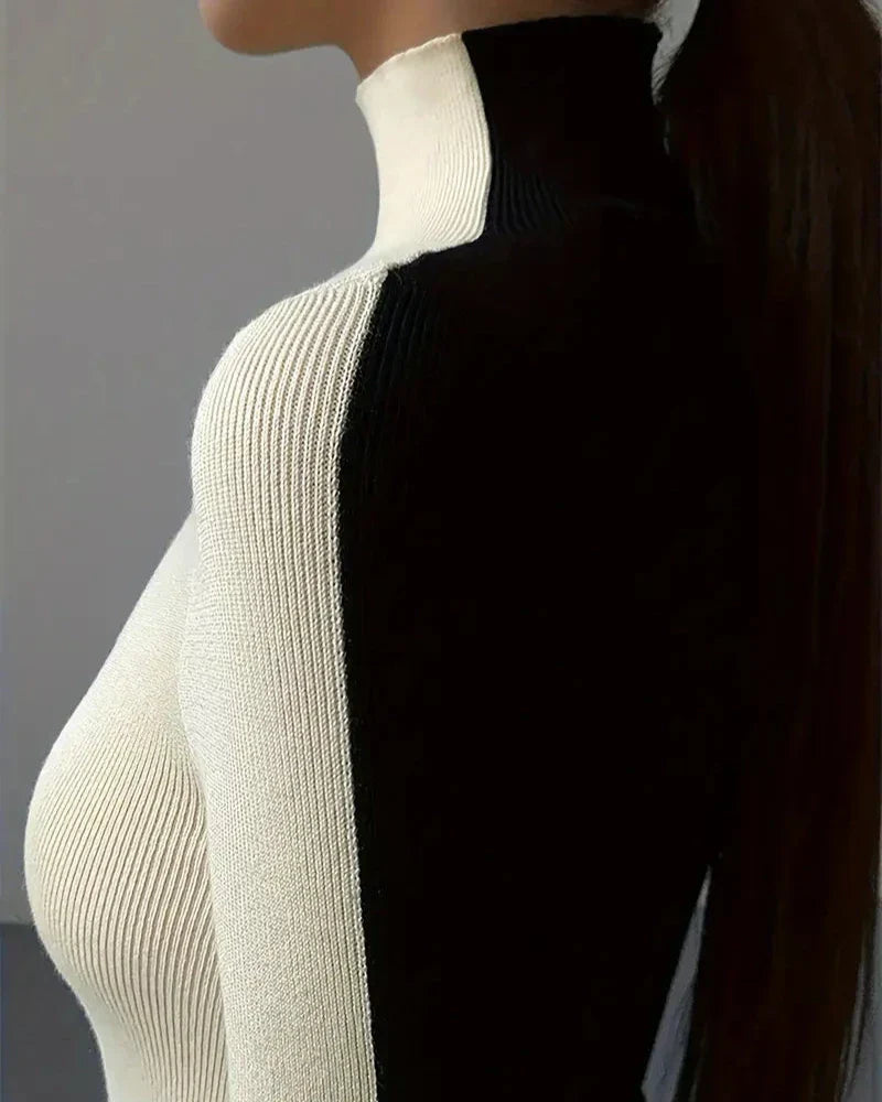 PULL™ | COL ROULÉ BICOLORE